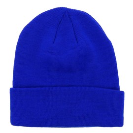 SHIPITNOW Men's or Women's Winter Hat Plain - Basic Knitted Hat without Bobble - 100% Acrylic Beanie - Simple and Classic Hats without Brand - One Size, royal