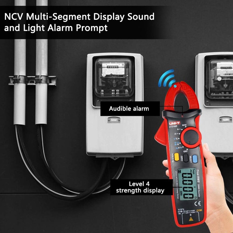 UNI-T - Pinza amperimétrica digital UT210D de resistencia a voltaje