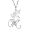 BONSNY Valentine's Day Enamel Rhinestone Couples Lover Cat Necklaces Pendant