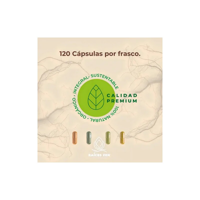 Complejo B Raíces Zen 640mg 120 Cápsulas Sin Sabor Suplemento