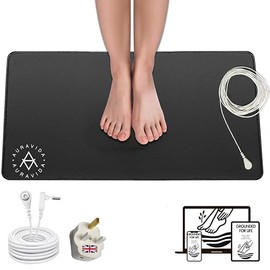 AuraVida AuraVida Grounding Mat - Premium Grounding Sheet for Improved Sleep and Wellness - Conductive Grounding Bed Sheet - Quality Earthing Mat for Better Health and Relaxation (60cm x 33cm)