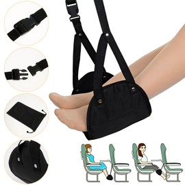 Foribyw 2 Pack Airplane Footrest, Travel Foot Hammock with Memory Foam, Portable Adjustable Plane Leg Rest,No Clashing Foot Hammock for Airplane Travel Flying Office Car Train Trip