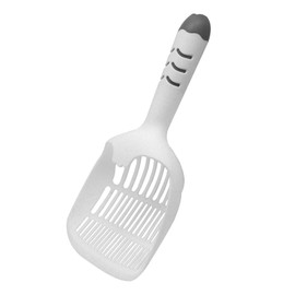 LuckyOpt Cat Litter Scoop, Large Plastic Cat Poop Scoop Practical Hanging Cat Scoop with Non-Slip Handle, Easy to Clean Litter Tray Scoop for Cleaning Dog Cat Poop (White)