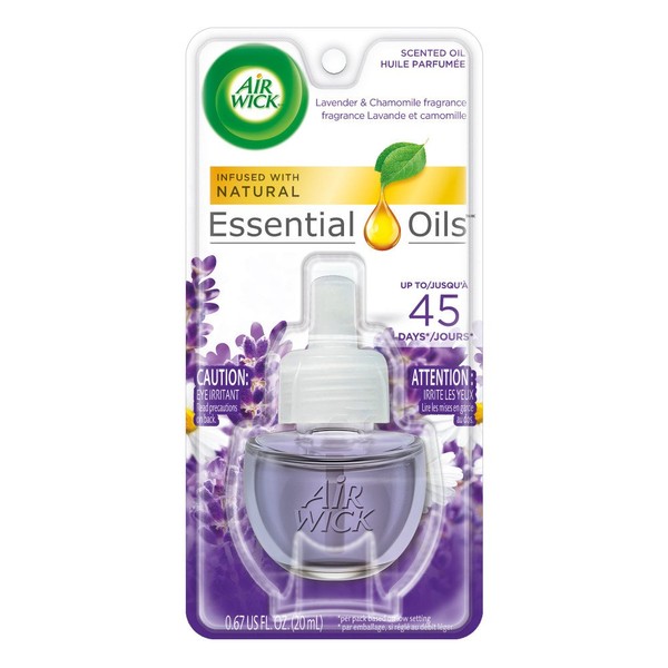 Air Wick Scented Oil 8 Refills, Lavender & Chamomile, (8X0.67oz), Air Freshener