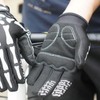 YAPJEB Skeleton Gloves Adjustable, Touch Screen Windproof Skull Gloves fit