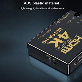 AIMALL 5 Port HDMI Splitter Switch Switcher Hub Box HDTV Ultra HD 4K 60Hz with Remote, for HDTV and Gaming