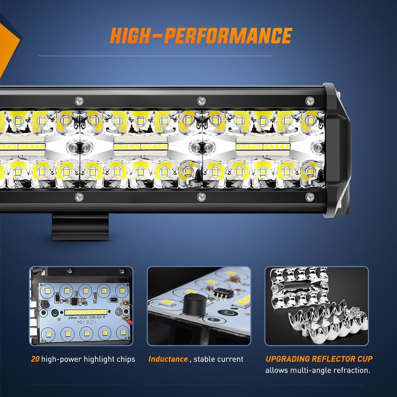 Nilight LED Light Bar 26Inch 540W 50000LM Flood Spot Combo
