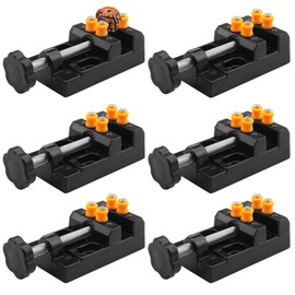 GENHAKON Universal Mini Drill Press Vise Clamp, 6 PCS Table Bench Vice for Jewelry Walnut Nuclear Watch Repairing Clip On DIY Sculpture Craft Carving Bed Tool. Support range, 0-2 Inch