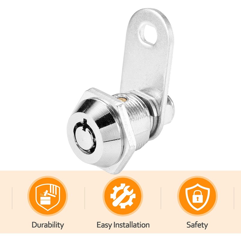 Cabinet Cam Lock Keyed Alike, 5/8" Cylinder Tool Box Lock
