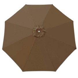 Strong Camel Replacement Canopy for 9FT 8rib Hanging Umbrella Outdoor Patio Umbrella Polyester Top Cover (Brown)