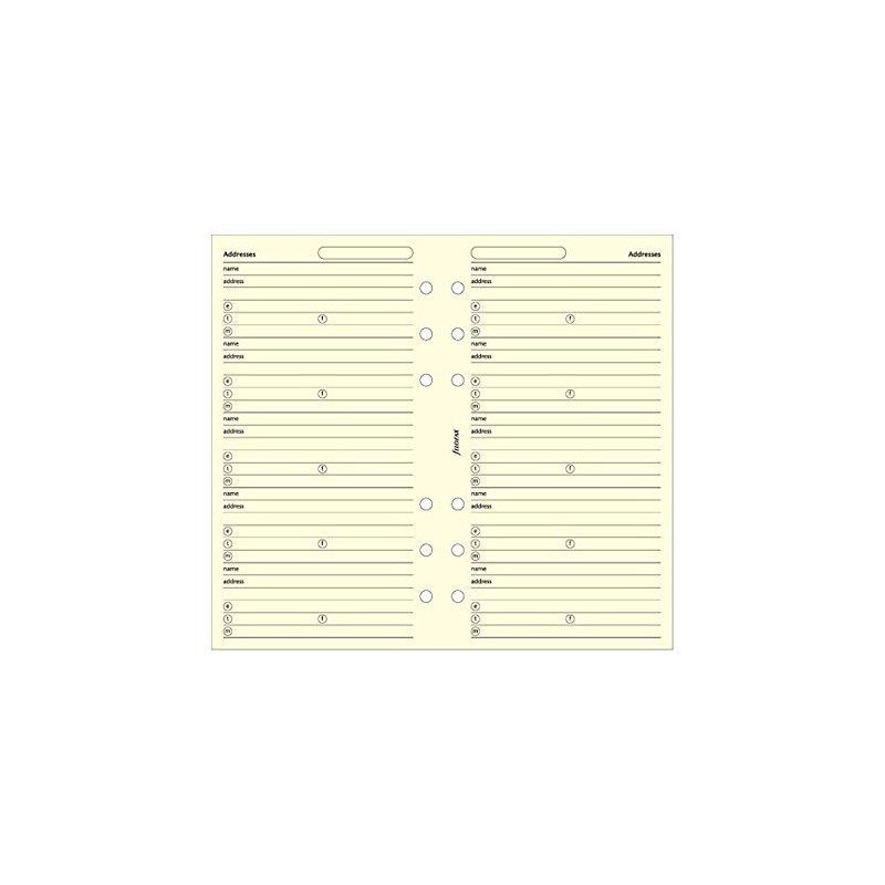 FILOFAX Name/Address/Telephone Refill for Personal & Personal Compact Size, 24