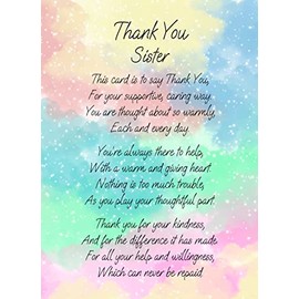 Thank You Poem Verse Card for Sister