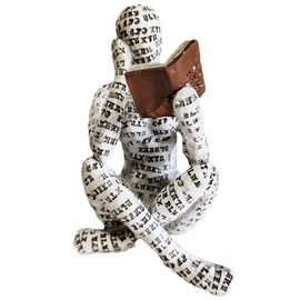 PIGPIGFLY Sculptures,Bookworm Sculpture,Decorative Figures,Reading Figure Statue,Decoration Living Room,Abstract Sculpture,Home Store Decoration,Modern Living Room Ornaments