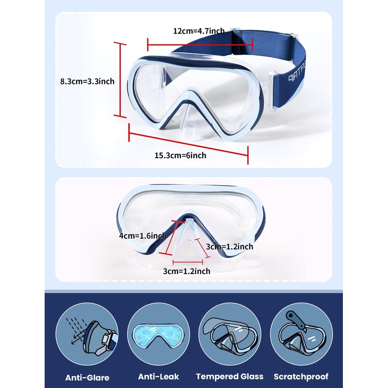 Supertrip Kids Swimming Goggles with Nose Cover for Ages 6-14,