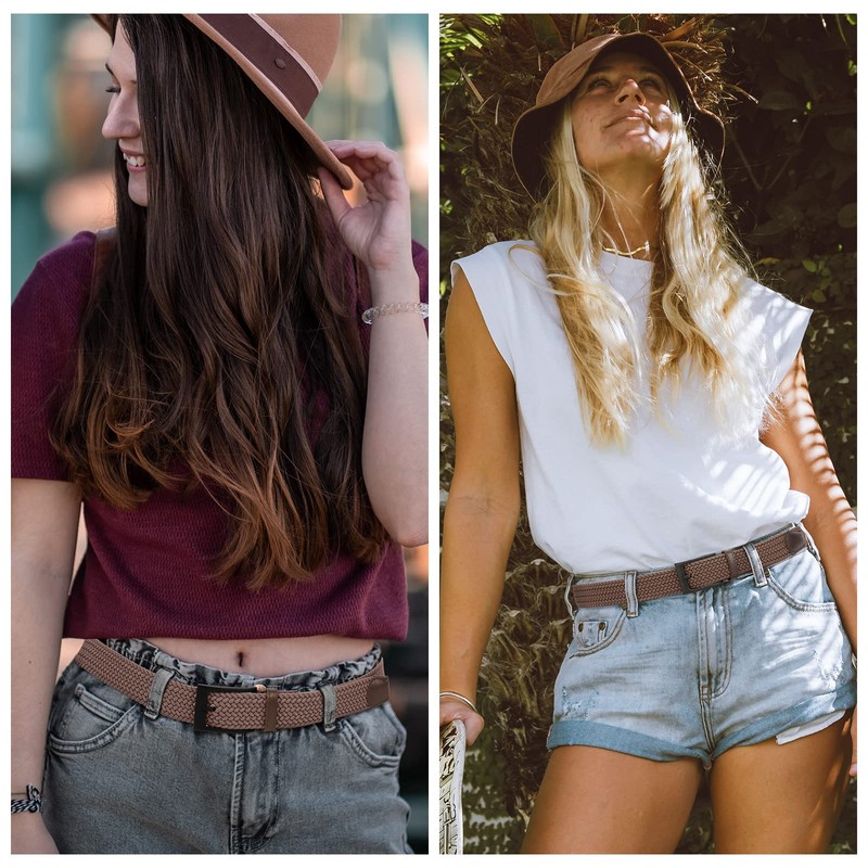 FAIRWIN Men Belt Stretch Braided Elastic Golf Men's Casual Nylon