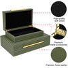 ZIKOUL Green Shagreen box Set of 2 Faux Leather Decorative