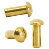 M4 (4mm x 10mm) Solid Brass Round Head Rivets DIN