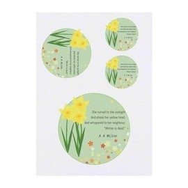 4 x 'Daffodils' Temporary Tattoos - Water Resistant, Skin-Safe, Non-Toxic Transfers, Mixed Sizes (TO00071214)
