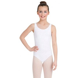 Capezio Girl's High-Neck Tank Leotard, White, S