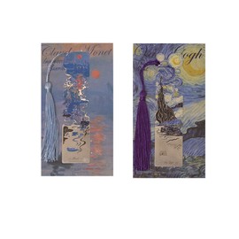 Set of 2 Bookmarks Bookmarks, Metal Landscape Bookmarks Students Teachers Painting Restoration Reading Study Stationery Birthday Present Valentine's Day Gift (Sunrise + Starry Night)