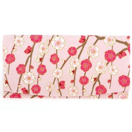 Komon Kobo 0203 Bill Holder, Thin Futagoshi Crepe, Kyoto, Japanese Komono, Edo Komon, PINK