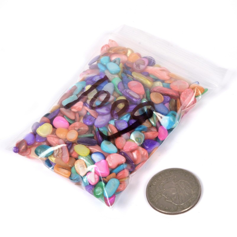 Dyed Multi-Color Shell Polished Chips Crushed Tumbled Stone Crystal Healing