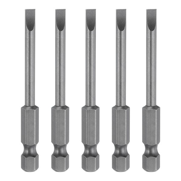 sourcing map 5pcs SL4 Magnetic Slotted Screwdriver Bits 4mm S2