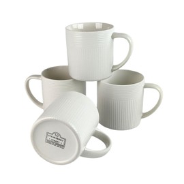 10 Strawberry Street Set of 4 Luca Mug 18.5 fl oz, Matte/Gloss White