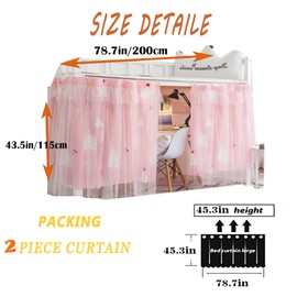 Qubanda Dorm Home Bunk Nets Bed Curtains Cloth Bed Canopy Blackout College Students Shading Nets Breathable Single Sleeper