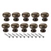 Dophee 10Pcs 19x17mm Antique Brass Cabinet Drawer Round Pulls Cupboard