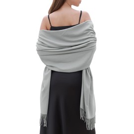 RIIQIICHY Grey Pashmina Shawls and Wraps for Women Wedding Ladies Winter Scarf