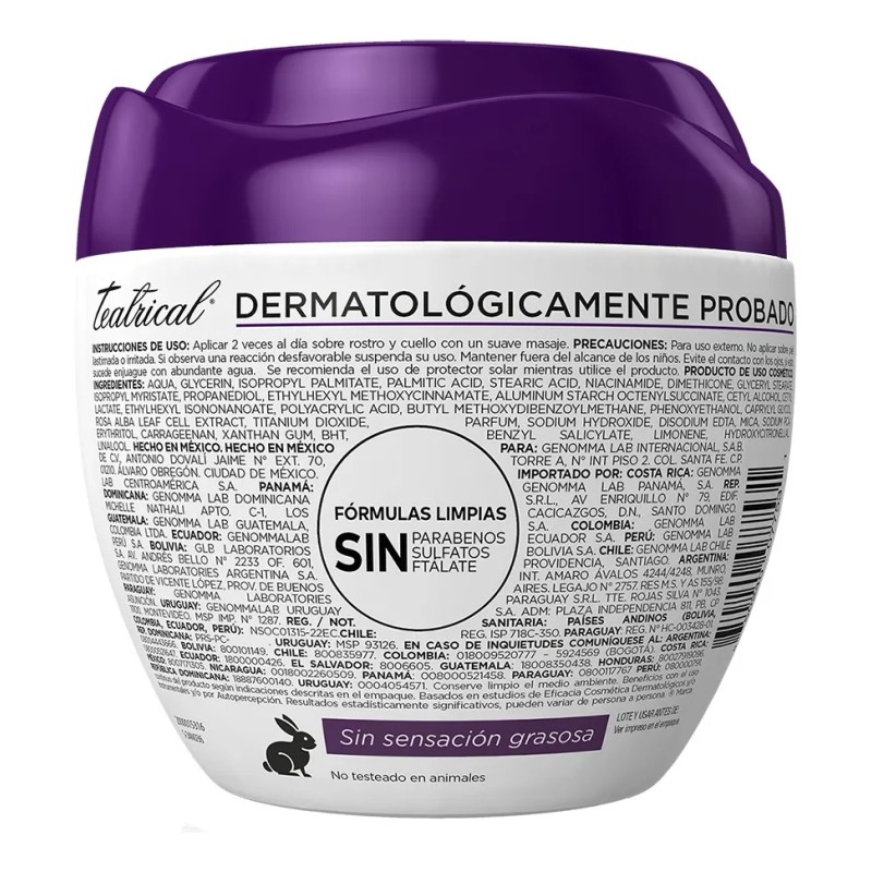 Crema Facial Efecto Piel Coreana 200g Teatrical