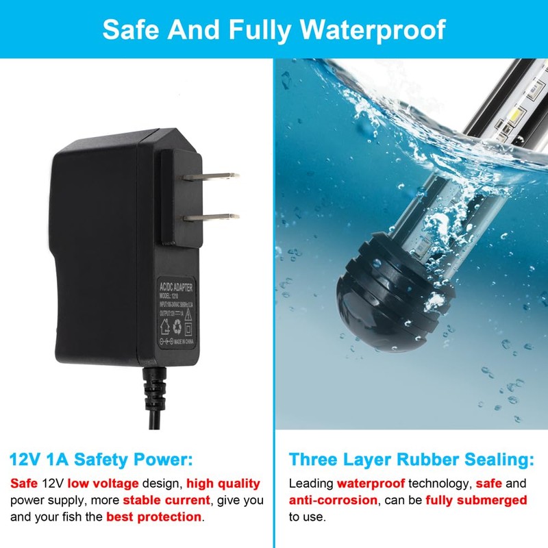 DaToo 4W 7.5inch Submersible Aquarium Light Underwater Fish Tank Light