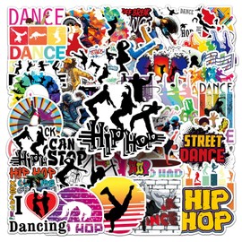 50 PCS Dance Stickers Vinyl Waterproof Stickers for Teens,Adults,Boys,Girls,Kids,Children Decals for Luggage,Computer,Laptop,Phone,Skateboard,Guitar,Bicycle,Water Bottle
