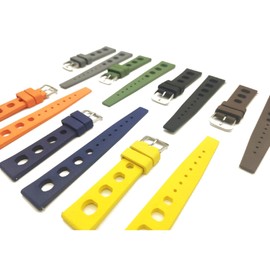 Uhrenarmband Tropisch One More Strap Gummi FKM Sub Diver Vintage Rally Racing perforiert mit Schnellverschluss Edelstahl SKX 007 ny turtle 20 mm 22 mm, 22mm, Gummi, Kein Edelstein