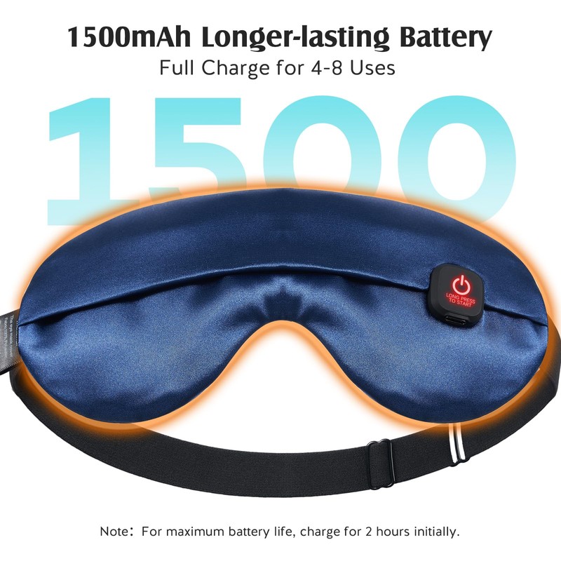 YFONG 1 Pack Cordless Heated Eye mask + 1 Pack