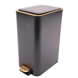 YUYFCC Slim Bathroom Trash Can 3.17 Gallon Modern Garbage Can with Lid Step Trash Bin Freestanding Garbage Bin Cans for Living Room Bathroom Bedroom Office Kitchen (Black)