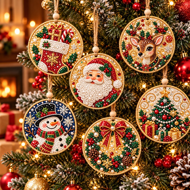 DIY Christmas Diamond Painting Ornament Kit for Holiday Decorating –