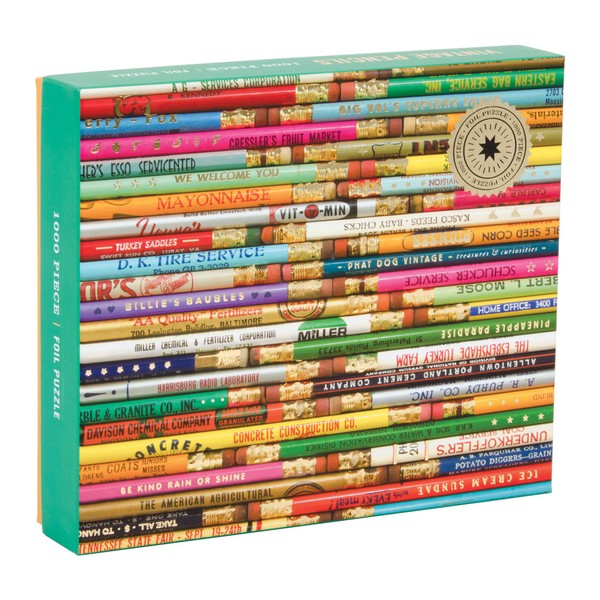 Galison Phat Dog Vintage Library 1000 Piece Jigsaw Puzzle for Adults and Families, Foil Stamped Challenging Puzzle Adds A Vibrant Pop of Color (735353255)