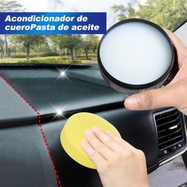 KCHOOH 2PC Crema limpiadora y Cuidado para el Cuidado del Cuero, Crema limpiadora de Cuero para el Interior del automóvil, Crema limpiadora de Cuero Multiusos para automóviles y Muebles