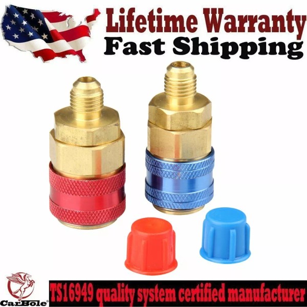 Precision Auto Labs 2 A/C R134A Quick Connector Adapter Coupler