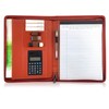 Zippered Padfolio A4 PU Leather Portfolio Organizer with Calculator for