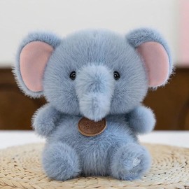 Rexinc Scented Elephant Plushie Stuffed Animal, Ultra Soft Cute Cuddly Plush Toy with Beads, Squishy Squeezable Desk Pal Stuffed Toy for Kids Toddlers, 6.8 Inches