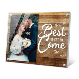 WOODme The Best is Yet to Come 4x6 Picture Frame MDF Wood and Acrylic Photo Frame for Newlyweds, Graduates, Career Professionals, Entrepreneurs, and Patients - Ideal Gifts