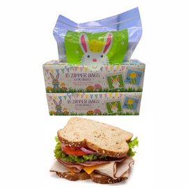 Easter Zipper Sandwich Bags Treat and Candy Bags Classroom Party Supplies (Pack of 2, 30 Bags Total)