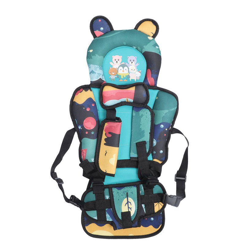 Toddler Car Seat Insert Bear Pattern Heighten Adjustable Fixing Straps