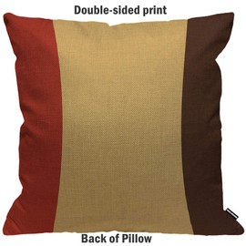 HGOD DESIGNS 3 Tone Color Cushion Cover,Red Gold Dark Brown Acrylic Sheet Color Throw Pillow Case Home Decorative for Men/Women Living Room Bedroom Sofa Chair 18X18 Inch Pillowcase 45X45cm