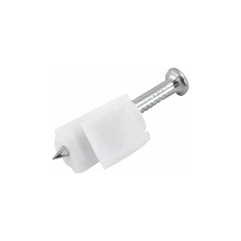 Grapa Para Cable Redondo 10mm Color Blanco 100 Pzs