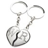 BRUBAKER Couple Keychain Set Broken Heart with Initials U &