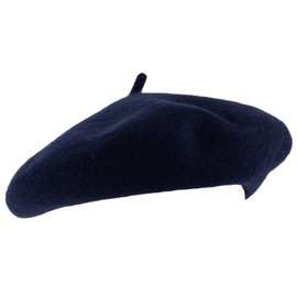 ZAKIRA Wool French Beret for Men and Women in Plain Colours (Navy)